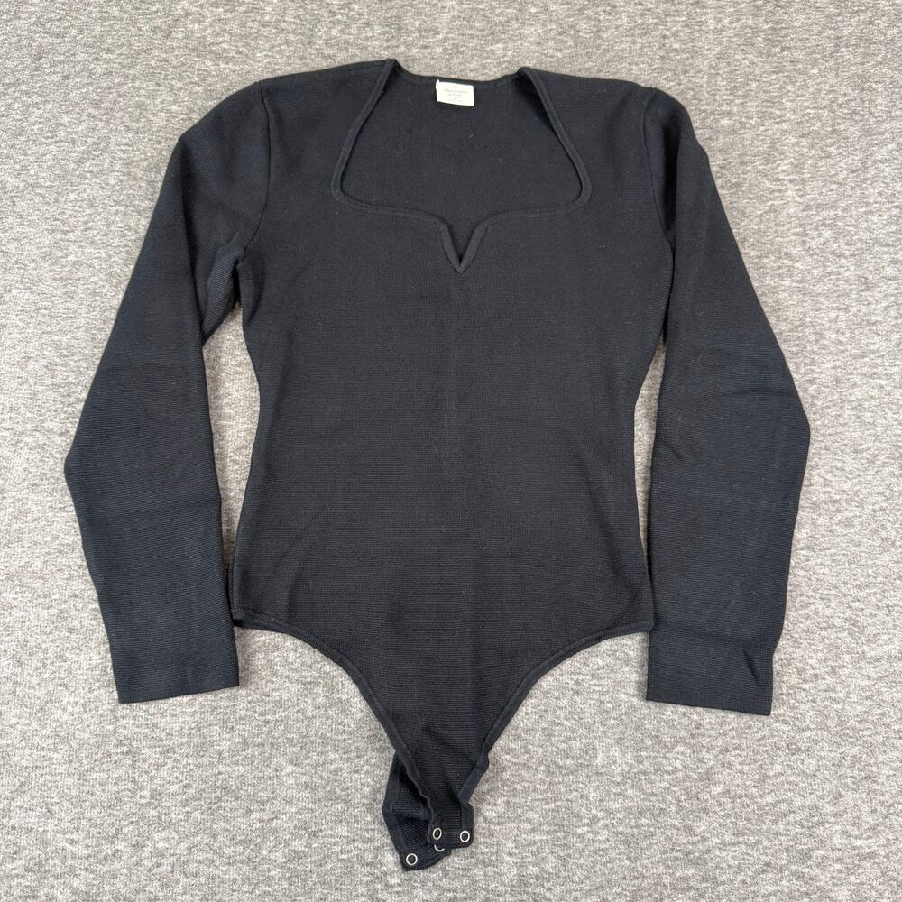 Abercrombie and Fitch Black Knit Bodysuit Small